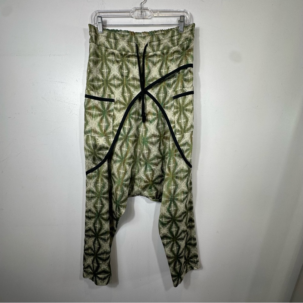 DRIES VAN NOTEN Archival Abstract Jacquard Drop Crotch Pants Size 34 US XS